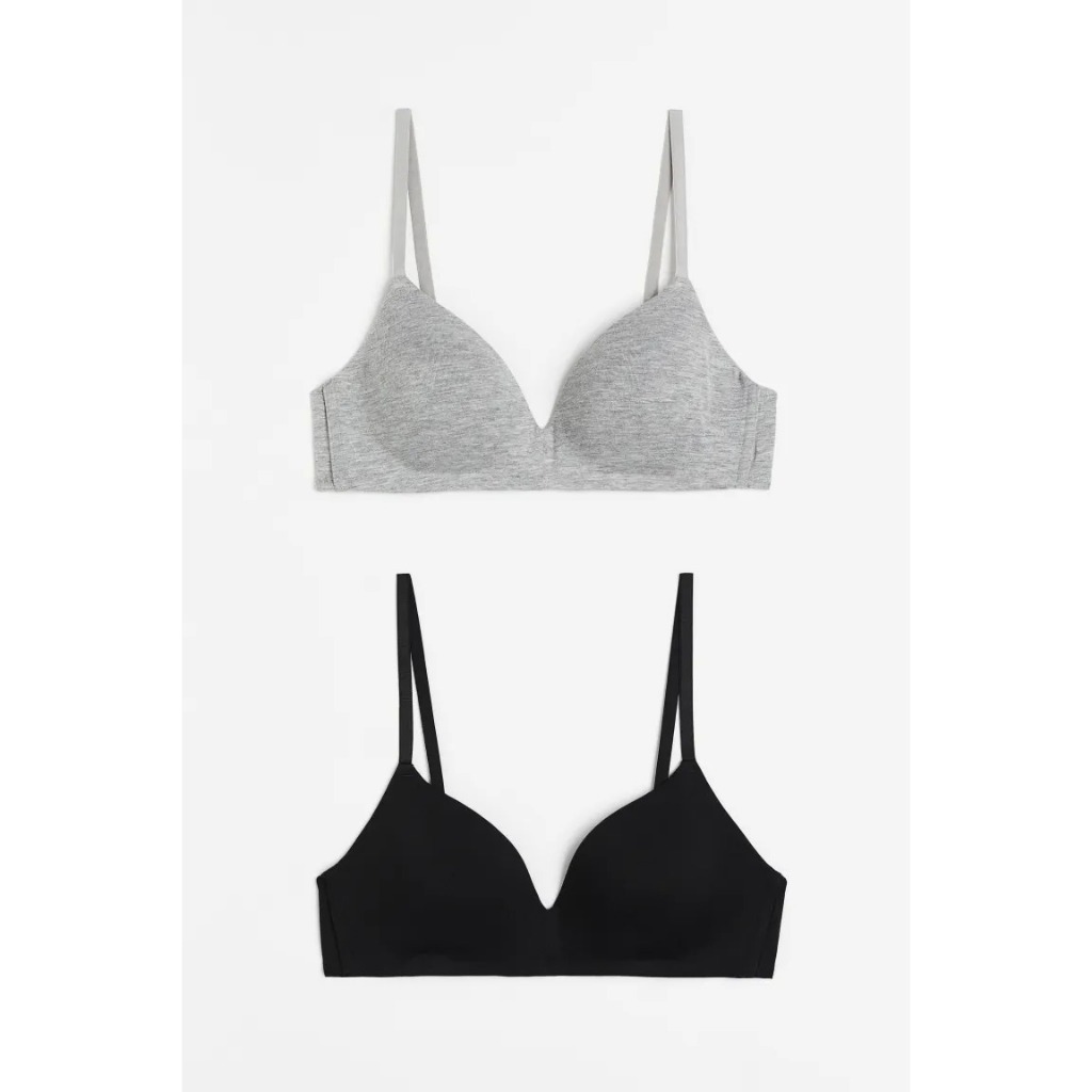 Set 2 bra không gọng đen/be 0557994003 HM H&M_authentic JP