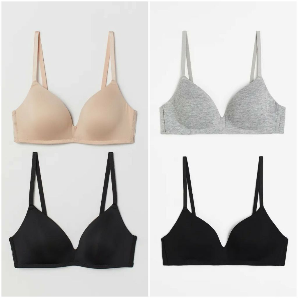 Set 2 bra không gọng đen/be 0557994003 HM H&M_authentic JP