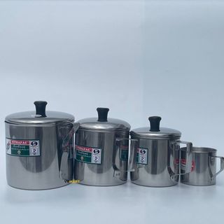 Ca inox 430 tithafac uống nước, đựng canh, có nắp, dày dặn