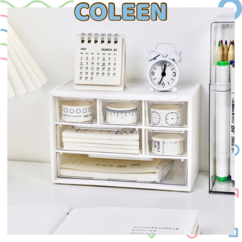 Tủ Hộp Cute Mini 6 Ngăn Lớn Nhiều Màu  Đựng Đồ Lặt Vặt Decor Bàn Học COLEEN
