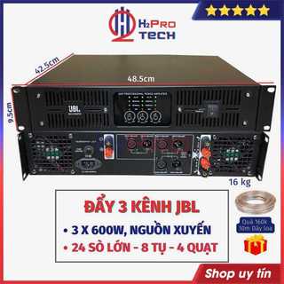 Cục Đẩy Công Suất 3 Kênh JBL 3x600W 24 Sò - Nguồn Xuyến, Đẩy 3 Kênh Công Suất Lớn Cho Karaoke Gia Đình - H2Pro Tech