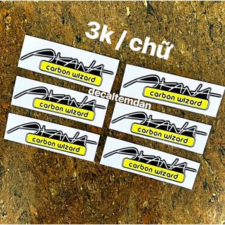 Decal tem chữ akana carbon wizard dán trang trí xe máy