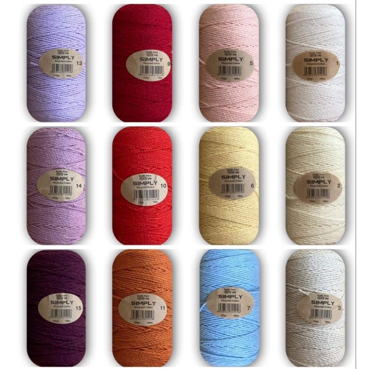 SỢI SIMPLY CRAFT YARN (chuyên dùng đan móc DIY, túi xách, mũ nón...)