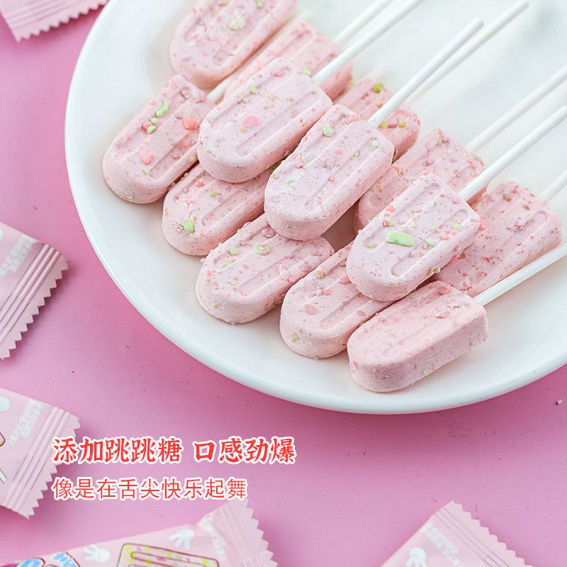 Kẹo Mút Sữa Bò Gấu Dâu Lotso Vị Dâu Tây Mix Kẹo Nổ 2in1 Popping Candy