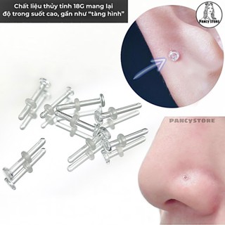Khuyên Tai Thuỷ Tinh Trong Suốt - Khuyên Mũi - Bông Tai Giữ Lỗ