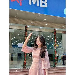 Áo dài cúc bọc -toàn bộ ảnh thật