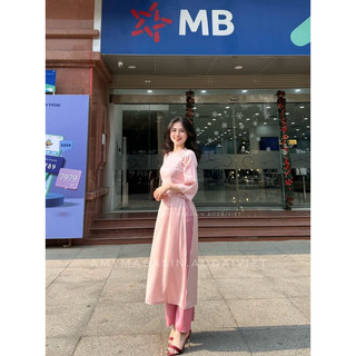 Áo dài cúc bọc -toàn bộ ảnh thật
