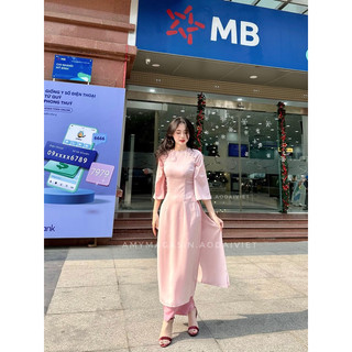 Áo dài cúc bọc -toàn bộ ảnh thật