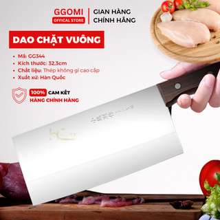 Dao thái vuông bản to Ggomi GG344, dao thái chặt thép không gỉ cao cấp Hàn Quốc