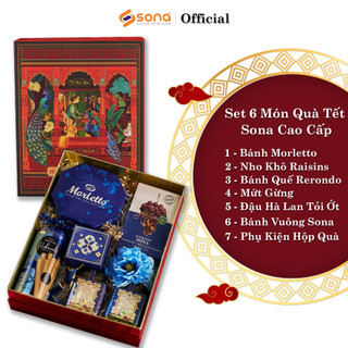 Set 7 món quà tết sona cao cấp, hộp quà tết biếu tặng mã 8