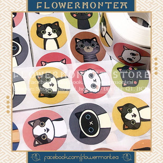 (01) Set 90 Sticker Tròn - Mèo Meow