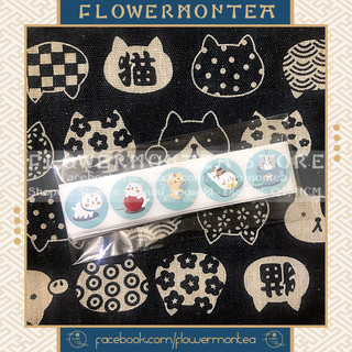 Set 90 sticker tròn - mèo meow