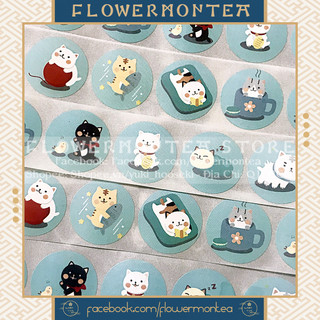 (03) Set 90 Sticker Tròn - Mèo Meow