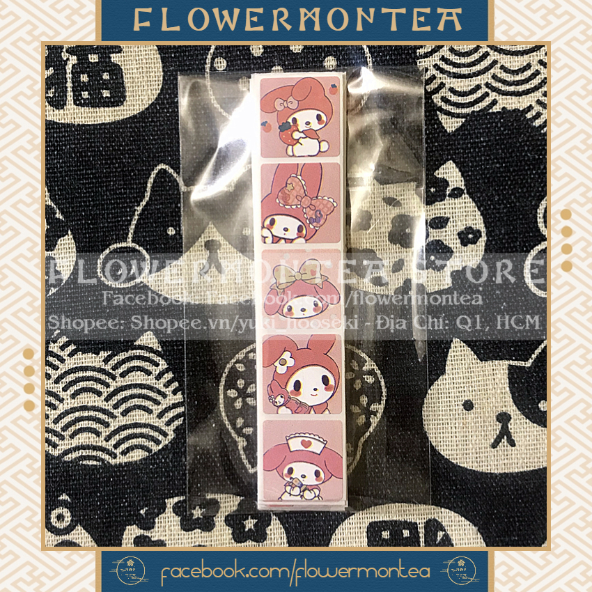 (My Melody) Set 90 Sticker Vuông - Sanrio Friends