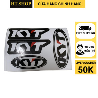 Tem dán kyt 3 miếng logo chữ kyt dán mũ bảo hiểm chất