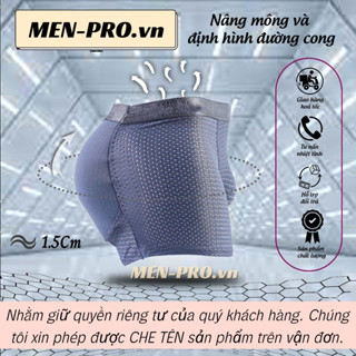 Quần độn mông nam boxer, quần sịp nâng mông nam cao cấp nâng mông tự nhiên, quần lót độn mông nam