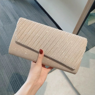Túi dự tiệc clutch, túi đeo chéo nữ, màu vàng lấp lánh size 25cm - MB248