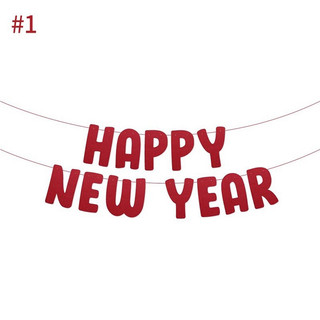 Dây treo vải nỉ đỏ Happy New Year trang trí Tết