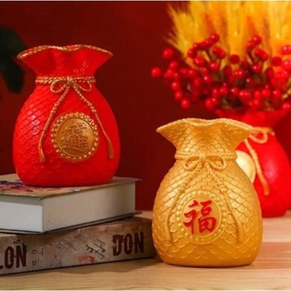 Bình cắm hoa hình tiền cắm bông lúa,ngọn đào hoa giả trang trí decor