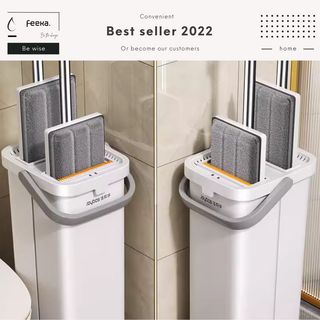 Bộ cây lau nhà thông minh xoay 360 độ tự vắt, combo chổi lau nhà tự vắt kèm thùng giặt
