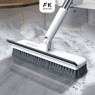  Chổi cọ sàn phòng vệ sinh 2 in 1 xoay 360 độ bàn chải cọ sàn phòng tắm cán dài kết hợp gạt nước 