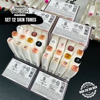 Set 12 bút marker shinhan cao cấp - touch™ twin brush marker shinhan