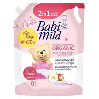 Nước giặt xả 2in1 cho bé Babi Mild hương White Sakura 2400ml