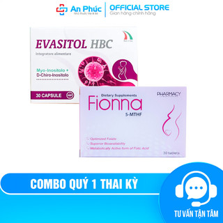 Combo Vi Chất EVASITOL HBC (Mẫu mới nhất) và FIONNA giúp chuẩn bị mang thai và 3 tháng đầu thai kỳ
