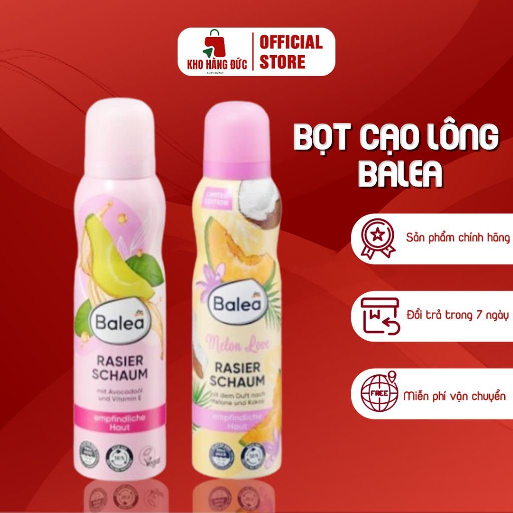 Bọt Cạo Lông Balea - Bọt Cạo Kho Hàng Đức Giúp Loại Bỏ Lông Trên Cơ Thể, Nuôi Dưỡng Làn Da Mềm Mại V