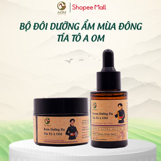 Giảm nám sáng da tía tô Serum + Kem dưỡng A OM Natural giảm mụn, an toàn lành tính cho mẹ bầu 30ml