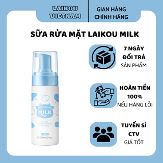 Sữa rửa mặt tạo bọt kiềm dầu, làm sáng da laikou milk 120ml