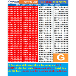 Sim ĐẸP Viettel TRẢ TRƯỚC, Ngày Tháng Năm Sinh - Mới 100% - CHỌN SỐ - Sim 4G, Nghe gọi - nhiều gói cước hấp dẫn
