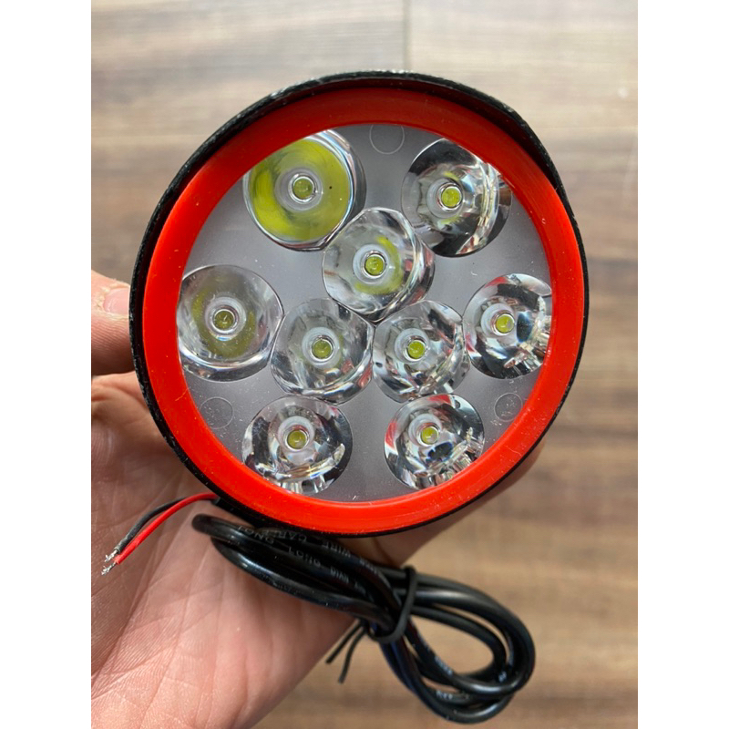 Đèn 9 mắt siêu sáng lắp cho các loại xe điện 133S, 133M, Đèn trợ sáng cho xe điện - Đế gang đúc siêu