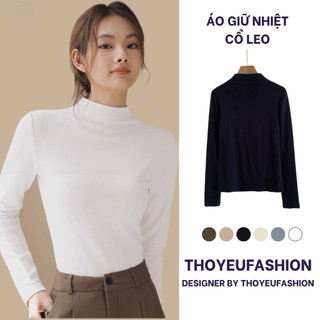 Áo Giữ Nhiệt Nữ Cổ 3 Phân Chất Tăm lót lông Co DãnTốt Êm Mềm Dễ Chịu Có BIG Size S-M-L (CỔ LEO)