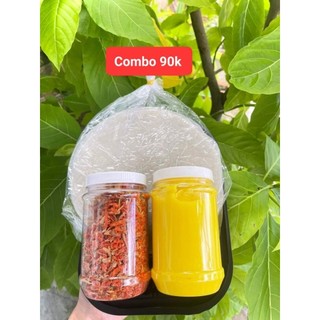 Combo 51 : 250g bánh tráng phơi sương+200g muối tép hành phi+1 hủ bơ 500g