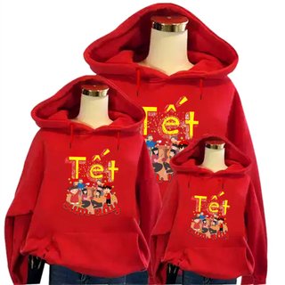Áo hoodie tết 2024, áo tết sum vầy gia đình, áo thu đông gia đình tết 2024