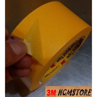3m 244 48mm dài 50m - băng keo giấy chịu nhiệt 3m masking tape siêu dai, chịu nhiệt cao chuyên dán che sơn đường sơn nét
