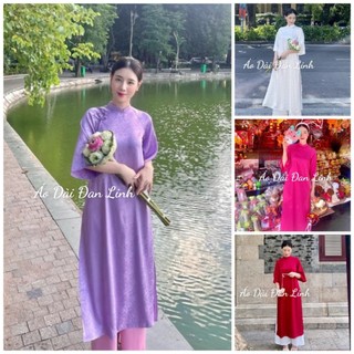 Áo dài tết 2024 dáng cách tân suông lụa gấm sang sịn mịn xinh lắm luôn nha - Áo Dài Đan Linh