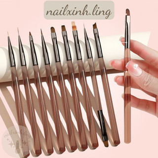 Cọ vẽ móng cán nhựa nhiều kiểu - cọ vẽ nail 2 đầu cán nhựa màu thạch