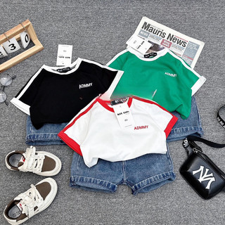 Quần áo bé trai, set bộ cộ tay áo cotton Dass phối quần short jean cho bé 10-32kg