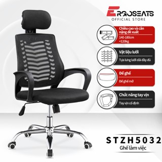 Ghế Xoay Văn Phòng Tựa Đầu, Ghế Văn Phòng Chân Xoay Lưng xương cá, ngả lưng gật gù, thư giãn êm ái -