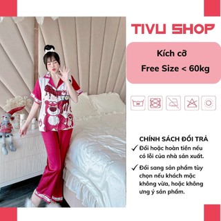 pijama lụa bộ lụa viền - TAY NGẮN QUẦN DÀI