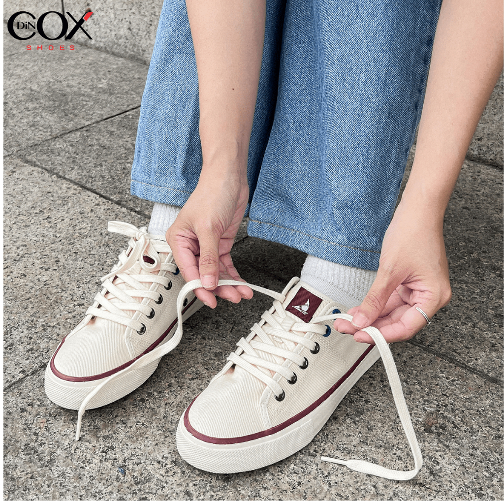 Giày Sneaker Nữ Nam - Vải Canvas Unisex C40 Off/white Dincox Đơn Giản Tinh Tế Shoes Đế Bằng | BigBuy360 - bigbuy360.vn