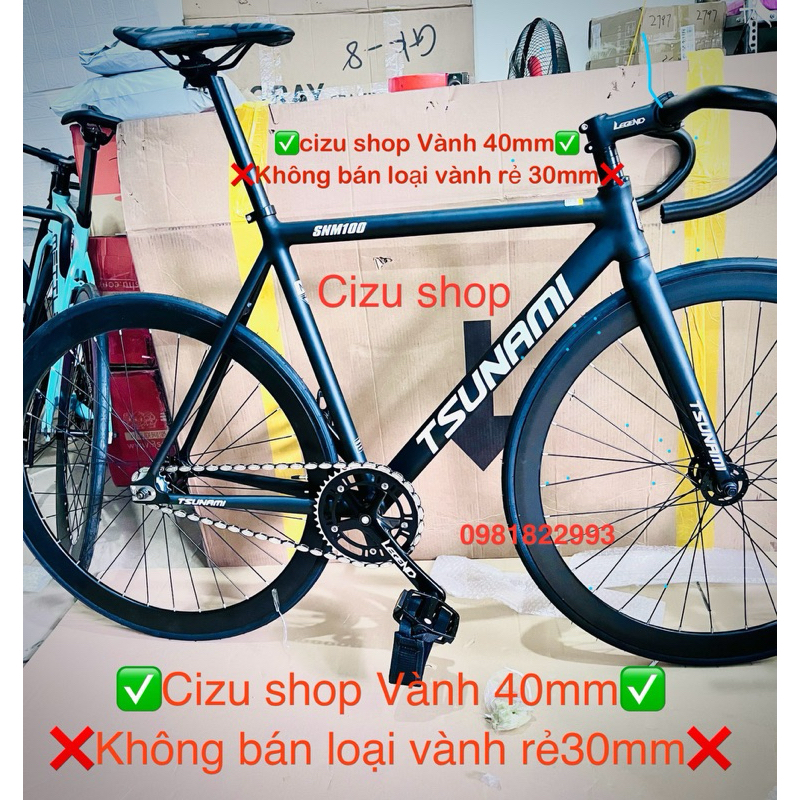 (có sẵn) fixed gear Tsunami SNM100 vành 40mm full legend