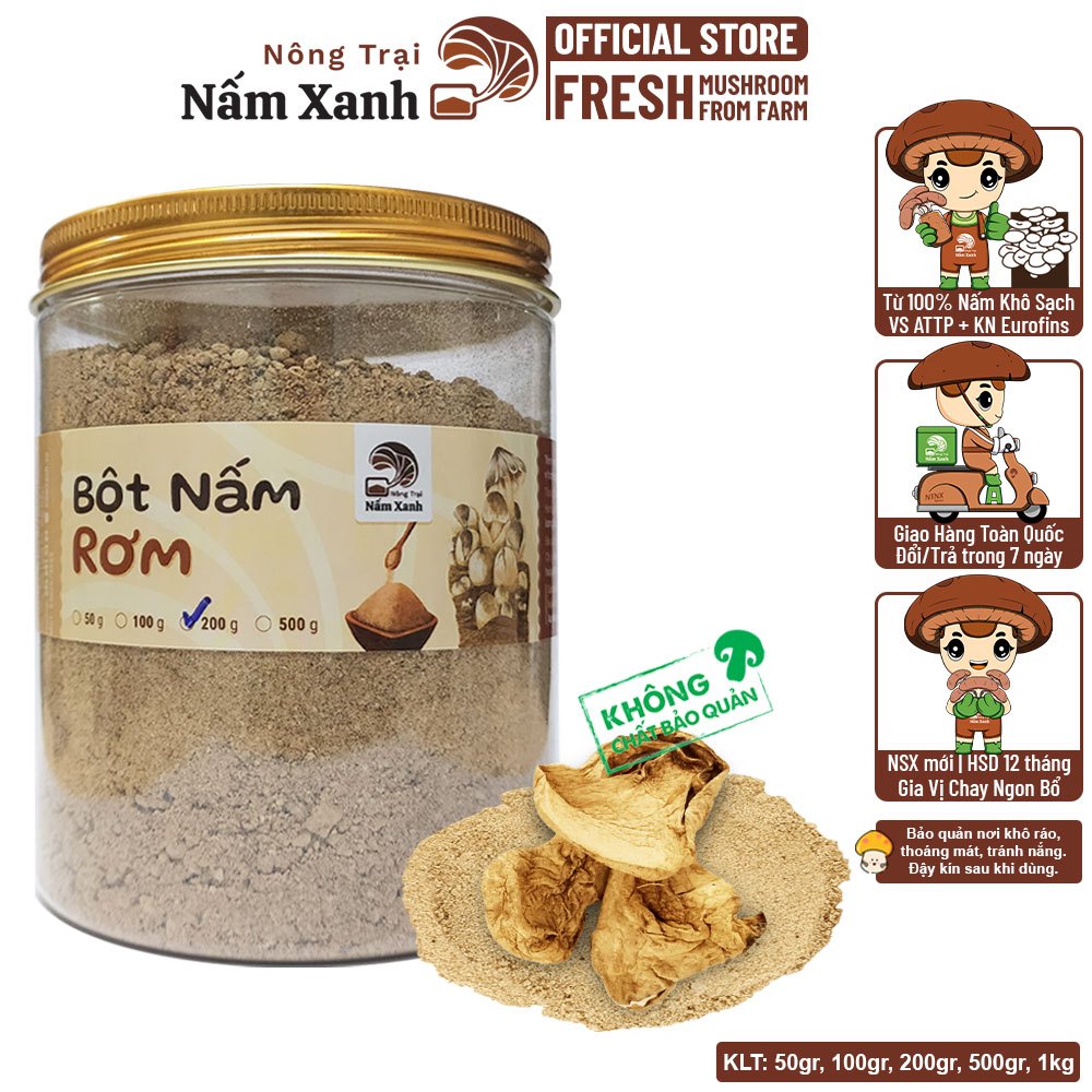 Bột Nấm Rơm 500gr 1kg Gia Vị Nêm Món Ăn Thêm Ngọt Thanh Bổ Dưỡng - Nông Trại Nấm Xanh