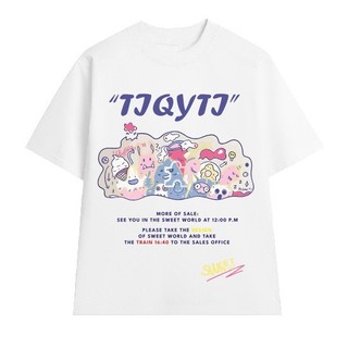 Áo thun nam nữ tay lỡ form rộng vải cotton co giãn mềm mịn phong cách unisex TIQYTI 21