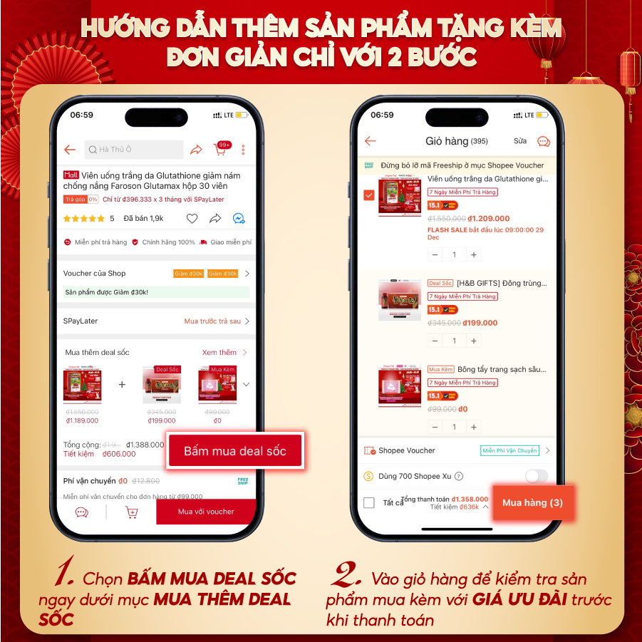 Viên uống trắng da glutathione Faroson Glutamax 1000 đều màu da mờ thâm nám chống nắng 30 viên/hộp