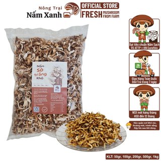 Nấm Sò Trắng Khô (50gr 100gr 200gr) Loại 1 Sạch Ngon Giòn - Nông Trại Nấm Xanh