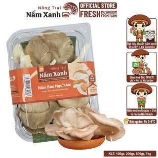 [HCM] Nấm Bào Ngư Xám Tươi 100gr 200gr 500gr Ngon Ngọt Thanh Đạm - Nông Trại Nấm Xanh