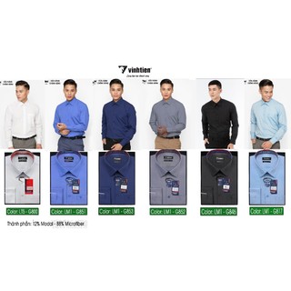 Áo Sơ Mi Nam Dài Tay Dáng Suông Vạt Ngang Vĩnh Tiến Trơn Màu 360